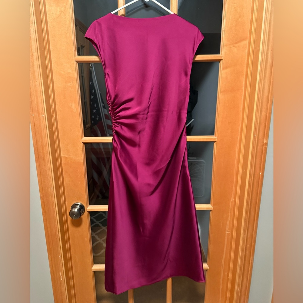 Banana Republic Factory Fuchsia Satin Midi Dress